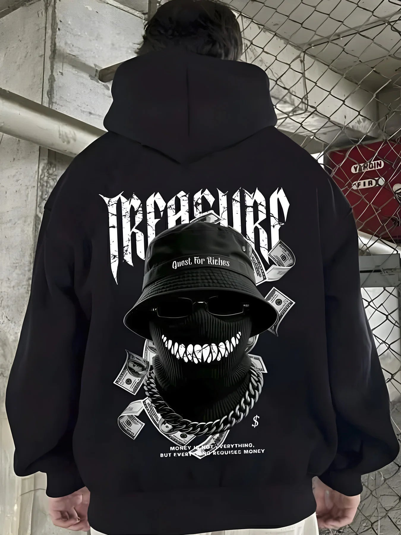 2025 European and American Men's Autumn Gothic Letter Printed Soft and Comfortable Hoodie Outdoor City High Street Top