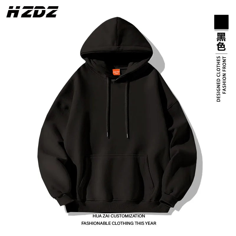 Solid-color Men Women Pullover Hoodie Outdoor Street Casual Fashion Sport Loose Versatile Comfort Autumn Winter Sweatshirt Top