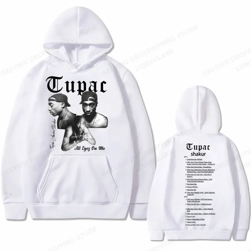 Tupac 2pac Graphic Hoodie Men Clothing Fashion Oversized Hip Hop Comfortable Autumn Winter Sweatshirt Male Casual Fleece Hoodies