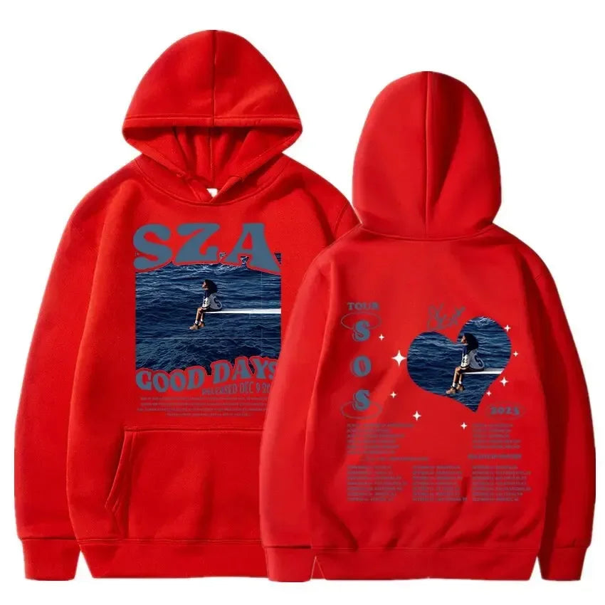 Unisex SZA SOS Good Days printed hooded Street Wear hooded shirt pullover Harajuku Sportswear Fashion couples casual sports