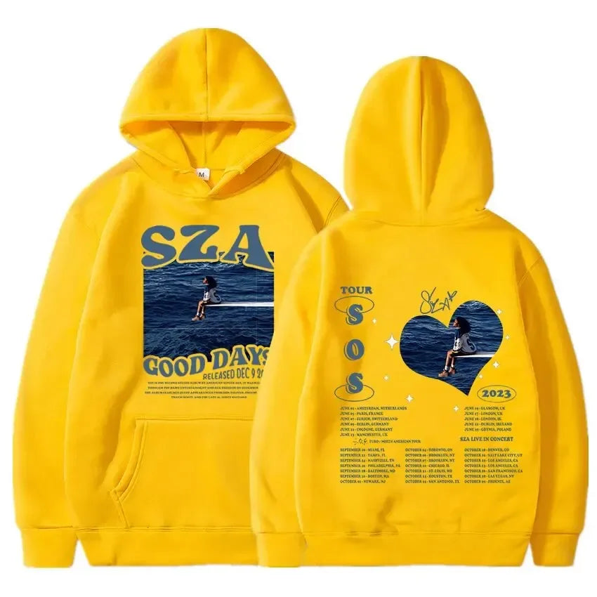 Unisex SZA SOS Good Days printed hooded Street Wear hooded shirt pullover Harajuku Sportswear Fashion couples casual sports