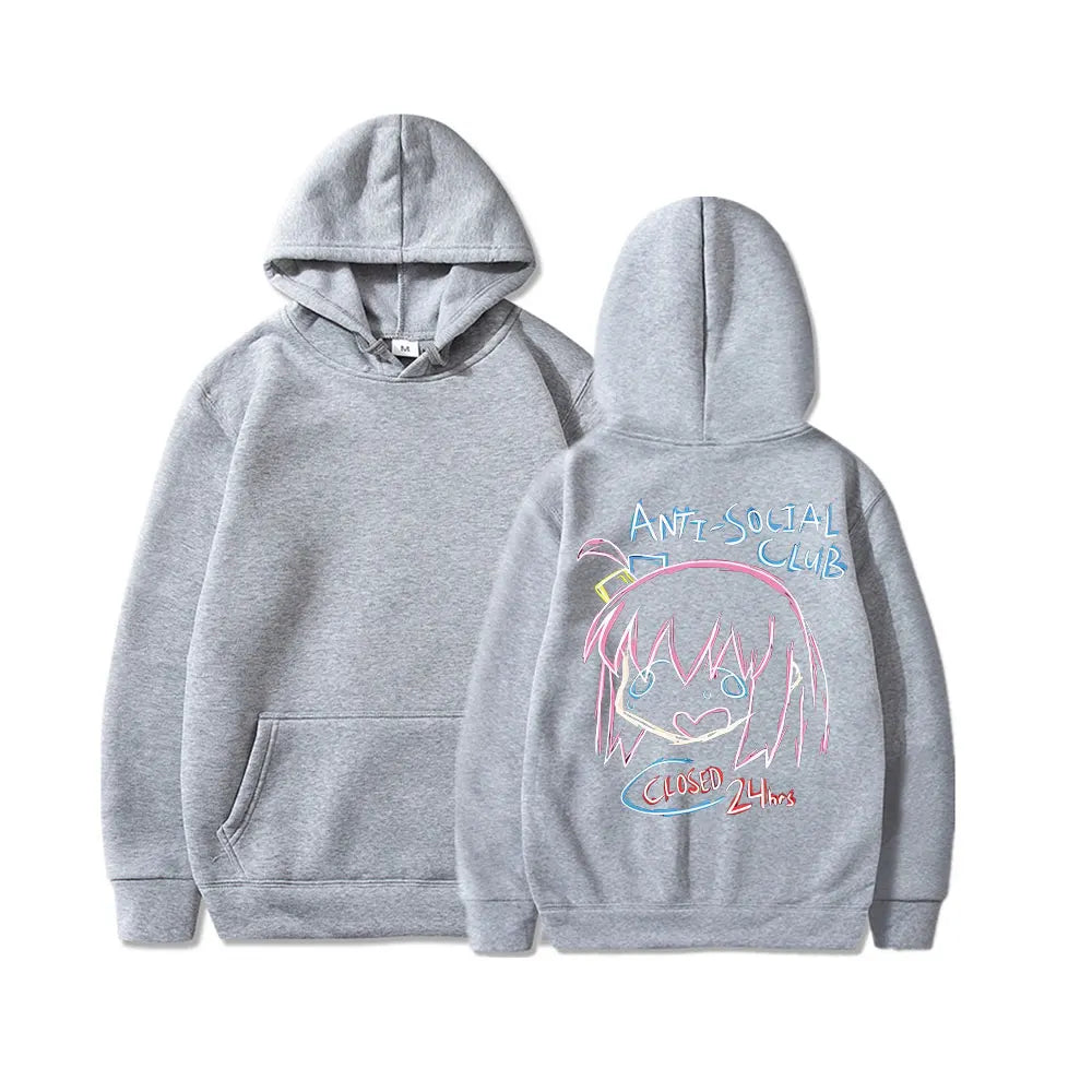 Bocchi The Rock Printing Zipper Hoodie Men Women Casual Personality Hooded Jacket Zip Up Hoodies Sweatshirts