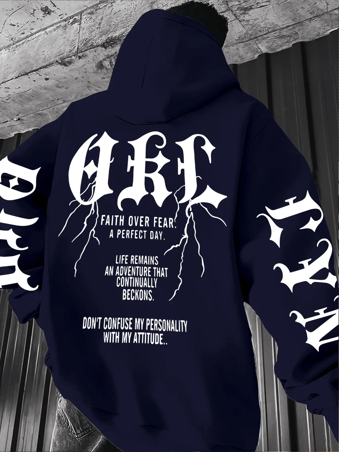 Gothic Font Versatile Street Men Women Pullover Hoodie Casual Loose Sport Hip-hop Y2K Autumn Winter Adult Sweatshirt Top Clothes