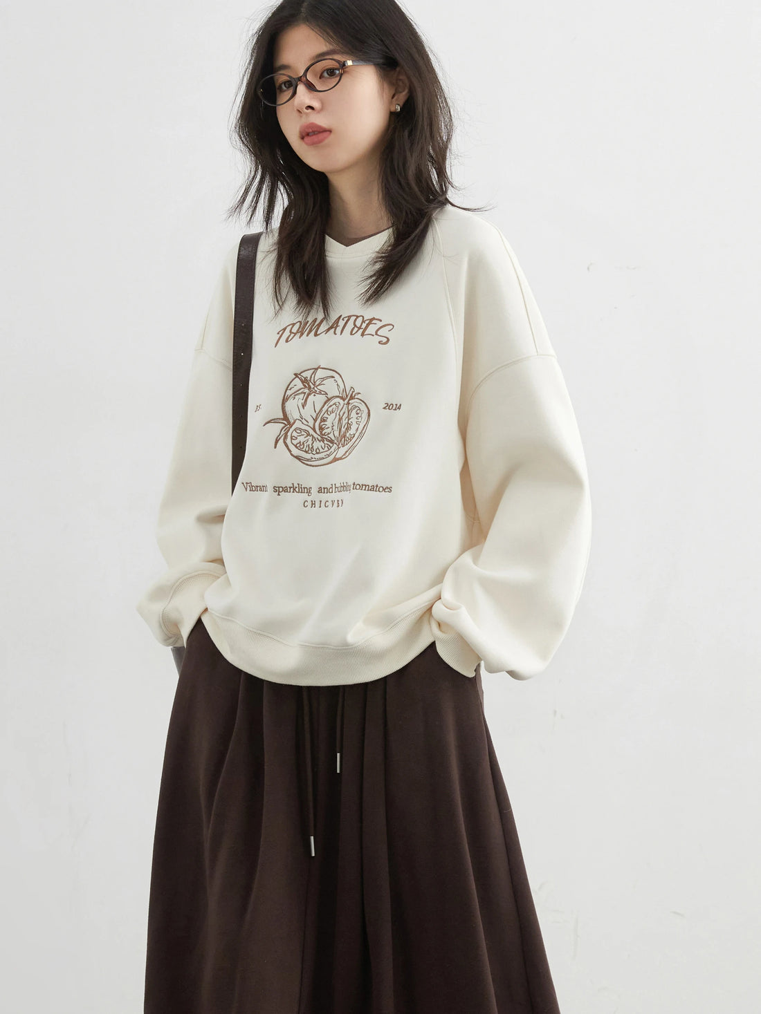 CHIC VEN Women Sweatshirts Loose Casual Design Contrasting Color Female Pullover Embroidery Pullover Coat Autumn Winter 2025