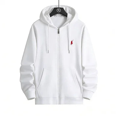Trendy Printed Sports Zipper Sweatshirt, Casual Men's and Women's Fashion, Youth Sports, Comfortable Hooded Sweatshirt