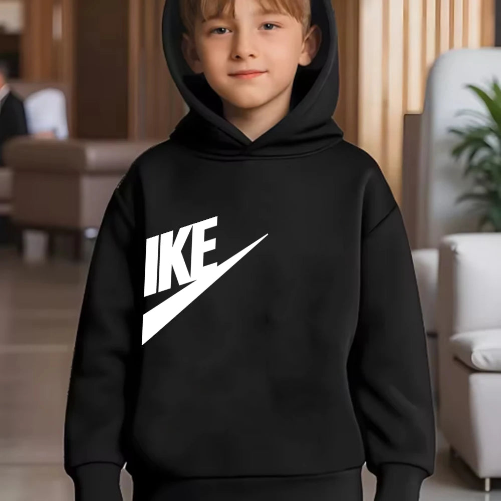 Children 3-12 Years Old Autumn Hoodie Long-sleeved Boys Girls Toddler Sports Coat Top+Pants Stylish Casual Sweatshirt Set