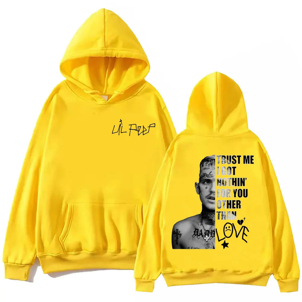 Rapper Lil Peep Merch Hoodies Men Women Clothing Hip Hop Vintage Pullovers Fashion Casual Oversized Hooded Sweatshirt Streetwear