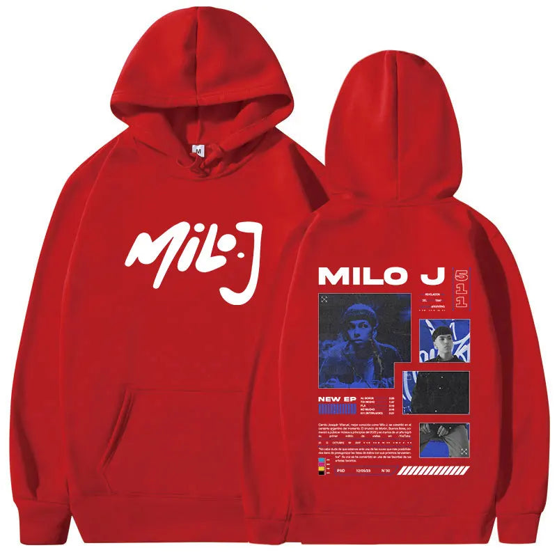 Rapper Milo J 511 Album Merch Hoodies Men Women Clothing Vintage Hip Hop Hooded Sweatshirt Casual Oversized Pullovers Streetwear
