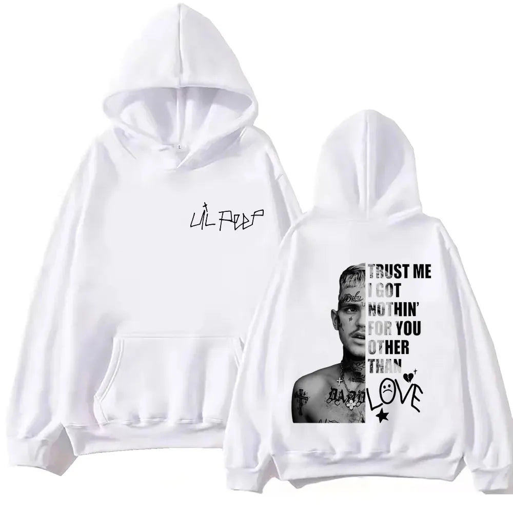 Rapper Lil Peep Merch Hoodies Men Women Clothing Hip Hop Vintage Pullovers Fashion Casual Oversized Hooded Sweatshirt Streetwear