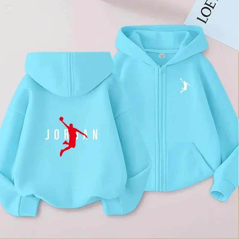 Children's Zipper Clothing Style Basketball Sweatshirt Fashion Idol star Coat Boys Girls 3-13 Yrs Hoodies Sports Casual Cardigan