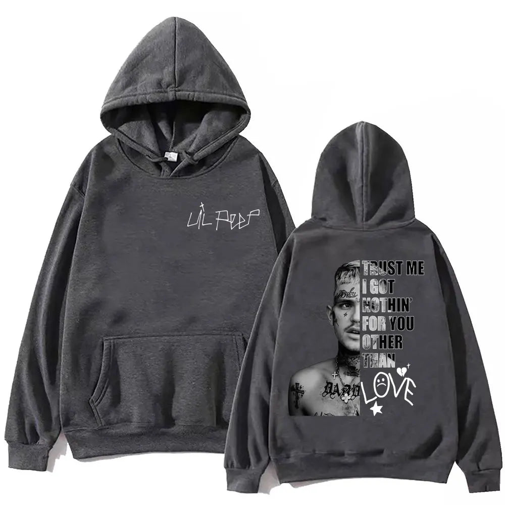 Rapper Lil Peep Merch Hoodies Men Women Clothing Hip Hop Vintage Pullovers Fashion Casual Oversized Hooded Sweatshirt Streetwear