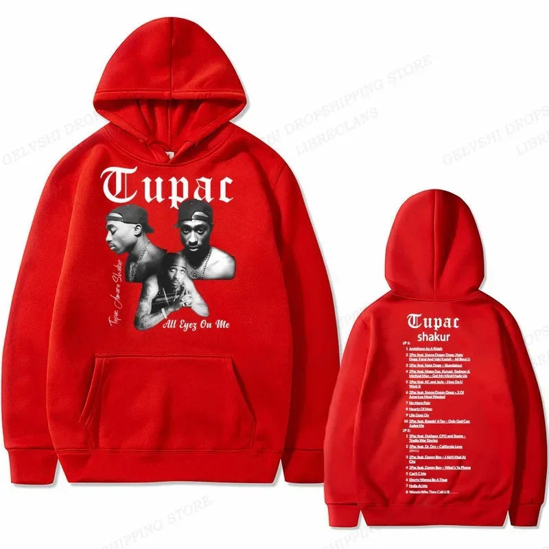 Tupac 2pac Graphic Hoodie Men Clothing Fashion Oversized Hip Hop Comfortable Autumn Winter Sweatshirt Male Casual Fleece Hoodies