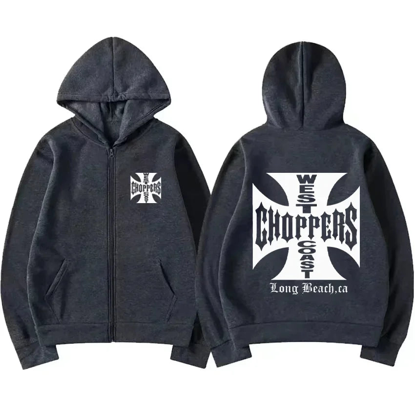 Paul Walker shirt West Coast Choppers retro printed hoodie men's fashion top hip-hop jacket zipper jacket hot selling streetwear