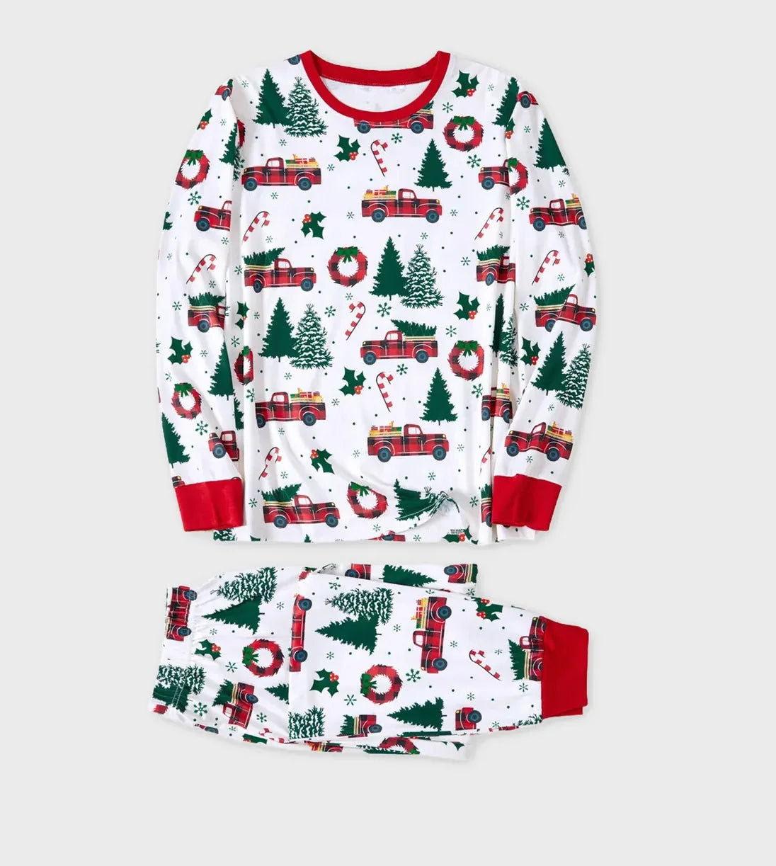 New Christmas Tree Car Print Family Matching Outfits Parent-child Pajamas Set Loose Cute 2 Pieces Suit Loungewear Xmas Look