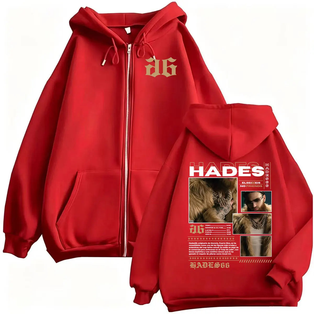 Hades66 Make Money Not Friends Zipper Hoodies Men's Hip Hop Pop Music Sweatshirts Jacket Coats High Quality Cozy Cardigan Hoodie