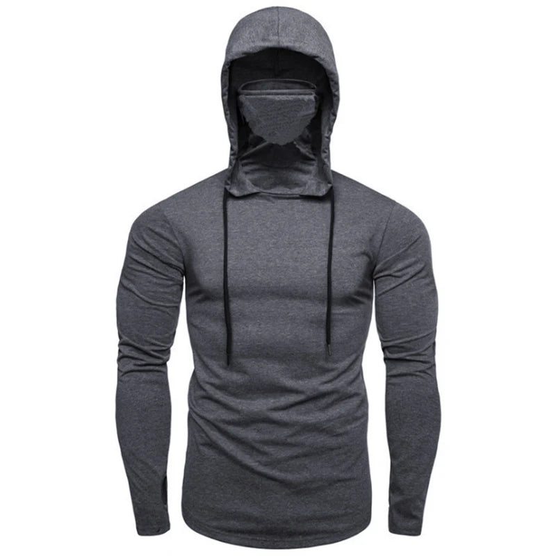 Balaclava Men Zip Hoodie Winter Warm Casual Sweatshirt Y2K with Hooded Face Mask Zipper Design Sports Jacket Outdoor Activities
