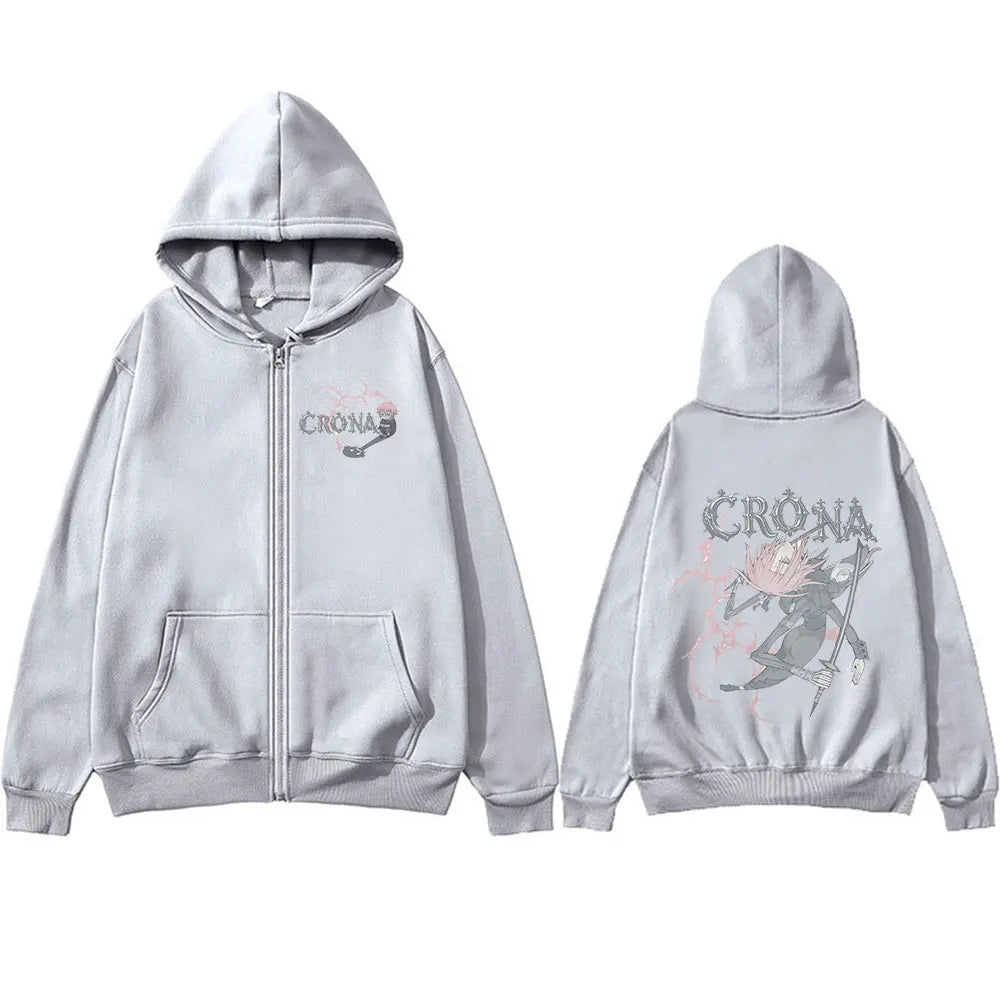 Japanese Anime Soul Eater Crona Zipper Hoodies Men Women Clothing Zip Up Hooded Sweatshirts Long Sleeves Pullovers Jacket Caots