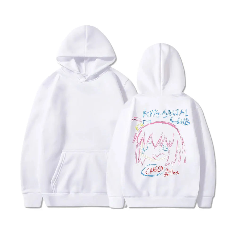 Bocchi The Rock Printing Zipper Hoodie Men Women Casual Personality Hooded Jacket Zip Up Hoodies Sweatshirts