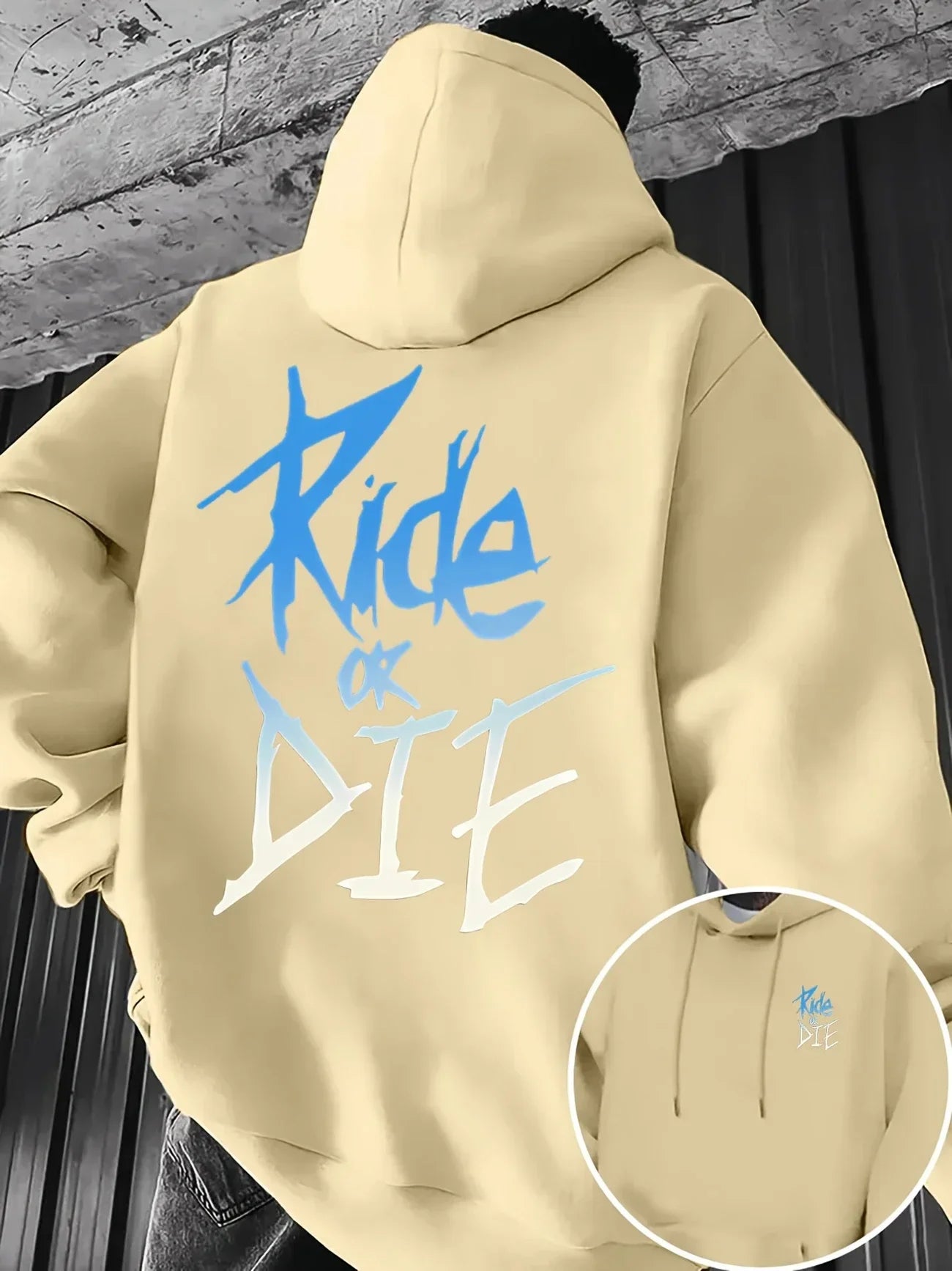 Ride or Die Graffiti Print Street Men Women Hoodie Casual Fashion Trend Loose Sport Autumn Winter Fleece Sweatshirt Clothing Top