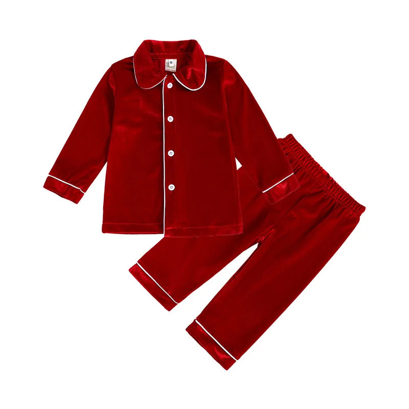 Winter Holiday Flannel Pajamas Set for Mom Daughter Dad Son Matching Outfits Velvet Pyjamas Xmas Look Wear Warm Thick Sleepwear