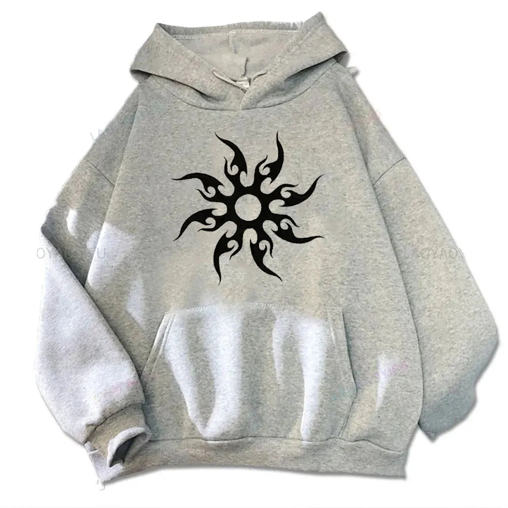 Men's hoodie with sun pattern print Harajuku hoodie fashionable and casual hoodie cartoon pattern top