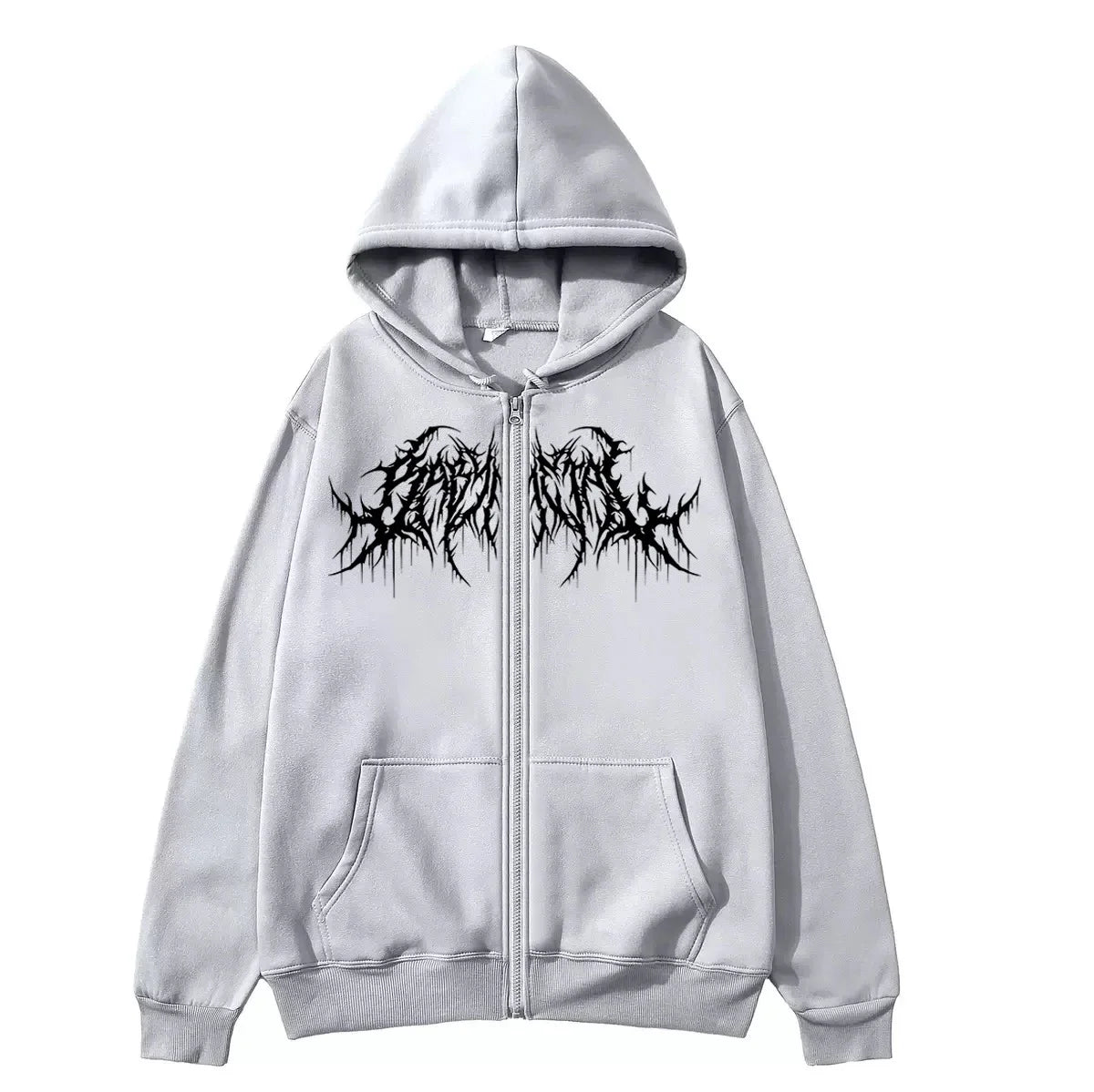 Y2K Zipper Hoodie Men's Trendy Printed Hip Hop Style Gothic 2026 Autumn/Winter Warm Long Sleeve Sweatshirt