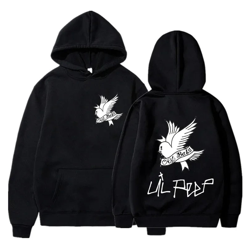 New autumn/winter men's Lil Peep printed hoodie and hoodie Sporty women's fashion Casual hip-hop Harajuku Street hip-hop top