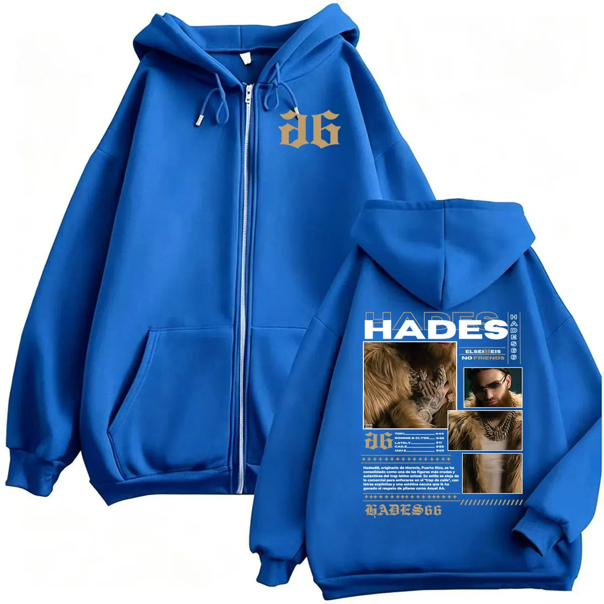 Hades66 Make Money Not Friends Zipper Hoodies Men's Hip Hop Pop Music Sweatshirts Jacket Coats High Quality Cozy Cardigan Hoodie