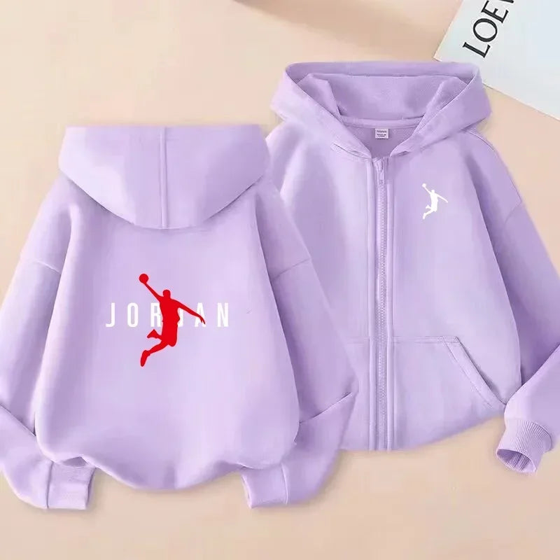 Children's Zipper Clothing Style Basketball Sweatshirt Fashion Idol star Coat Boys Girls 3-13 Yrs Hoodies Sports Casual Cardigan