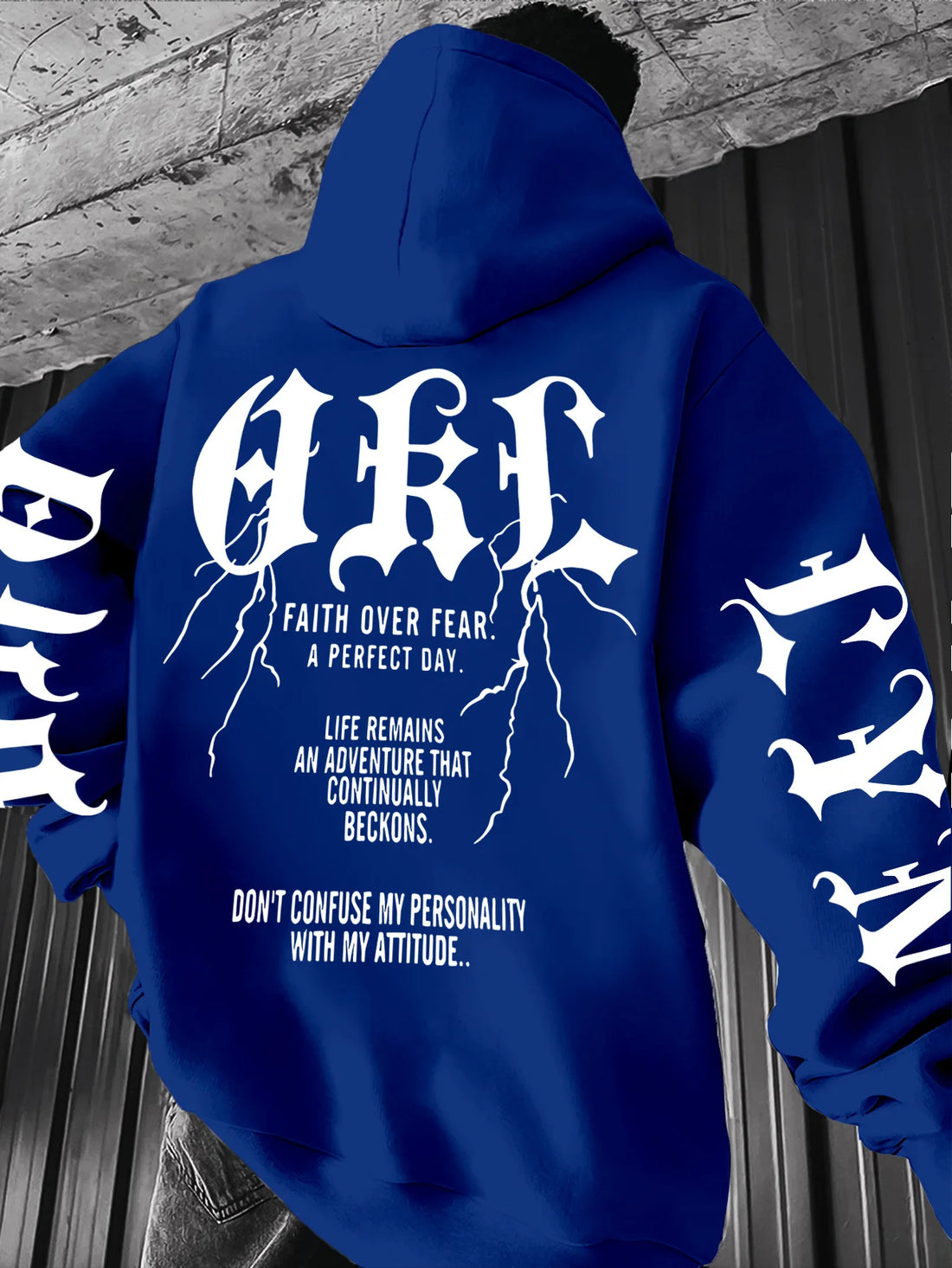 Gothic Font Versatile Street Men Women Pullover Hoodie Casual Loose Sport Hip-hop Y2K Autumn Winter Adult Sweatshirt Top Clothes