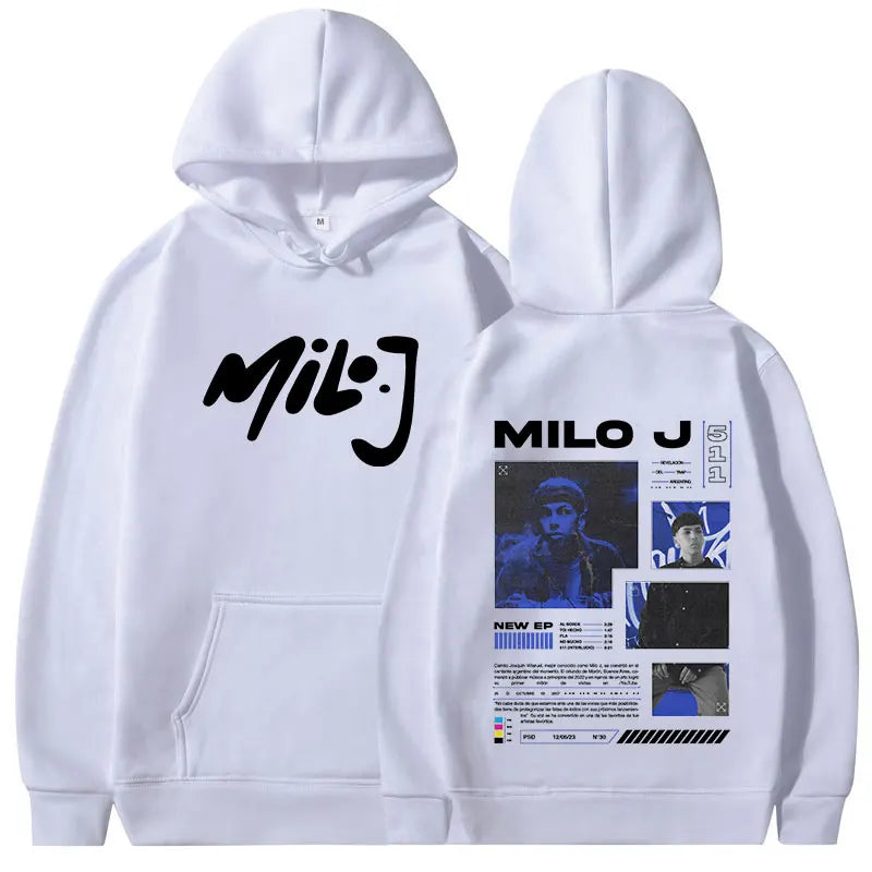 Rapper Milo J 511 Album Merch Hoodies Men Women Clothing Vintage Hip Hop Hooded Sweatshirt Casual Oversized Pullovers Streetwear