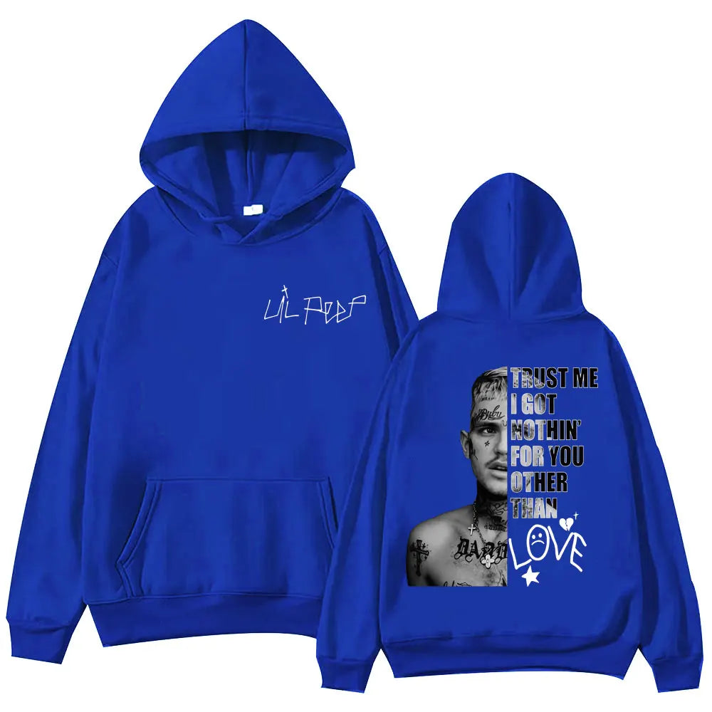 Rapper Lil Peep Merch Hoodies Men Women Clothing Hip Hop Vintage Pullovers Fashion Casual Oversized Hooded Sweatshirt Streetwear