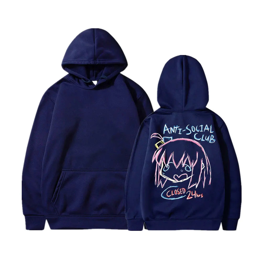 Bocchi The Rock Printing Zipper Hoodie Men Women Casual Personality Hooded Jacket Zip Up Hoodies Sweatshirts