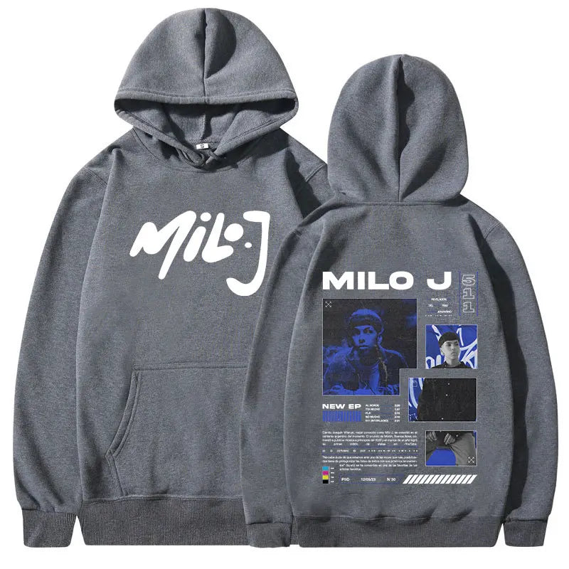 Rapper Milo J 511 Album Merch Hoodies Men Women Clothing Vintage Hip Hop Hooded Sweatshirt Casual Oversized Pullovers Streetwear