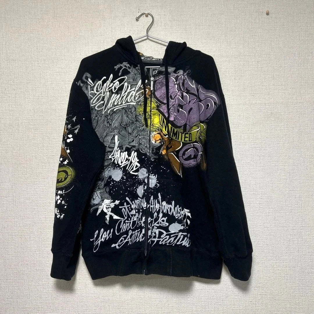 Explosions Y2K Hooded sweater Men American Retro Hip-Hop Street Graffiti Unisex Zipper Hoodie Fashion Printed Pattern Sweatshirt