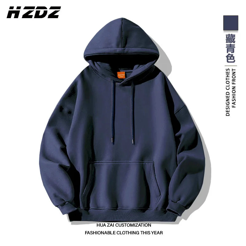 Solid-color Men Women Pullover Hoodie Outdoor Street Casual Fashion Sport Loose Versatile Comfort Autumn Winter Sweatshirt Top