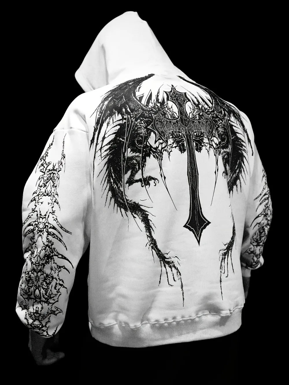 Fashionable men's autumn gym muscle training Gothic letter print soft and comfortable hooded sweatshirt outdoor street sports to