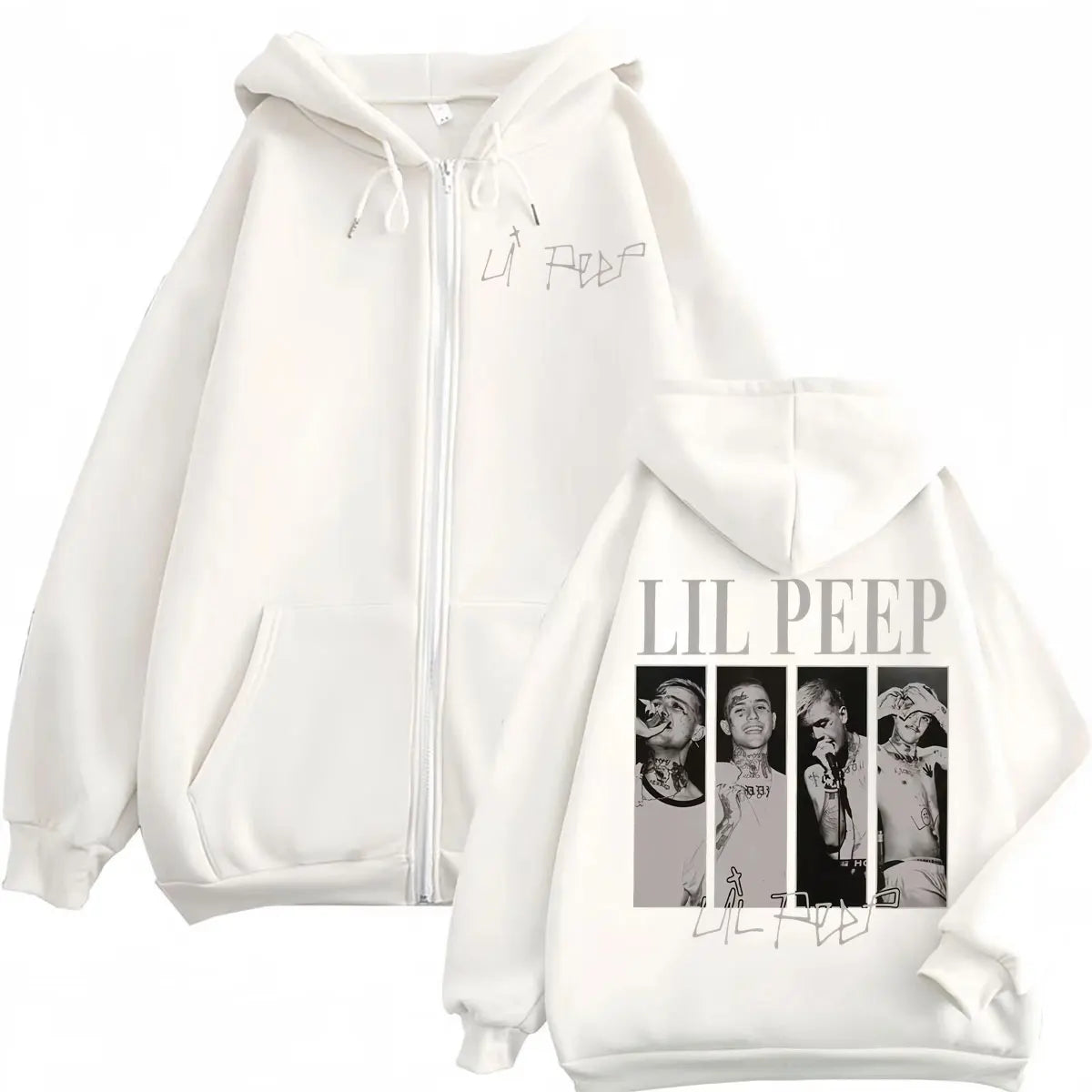 Rapper Lil Peep Merch Zipper Hoodies Hip Hop Vintage Zip Up Hooded Sweatshirts Men Women Clothing High Quality Fashion Pullovers