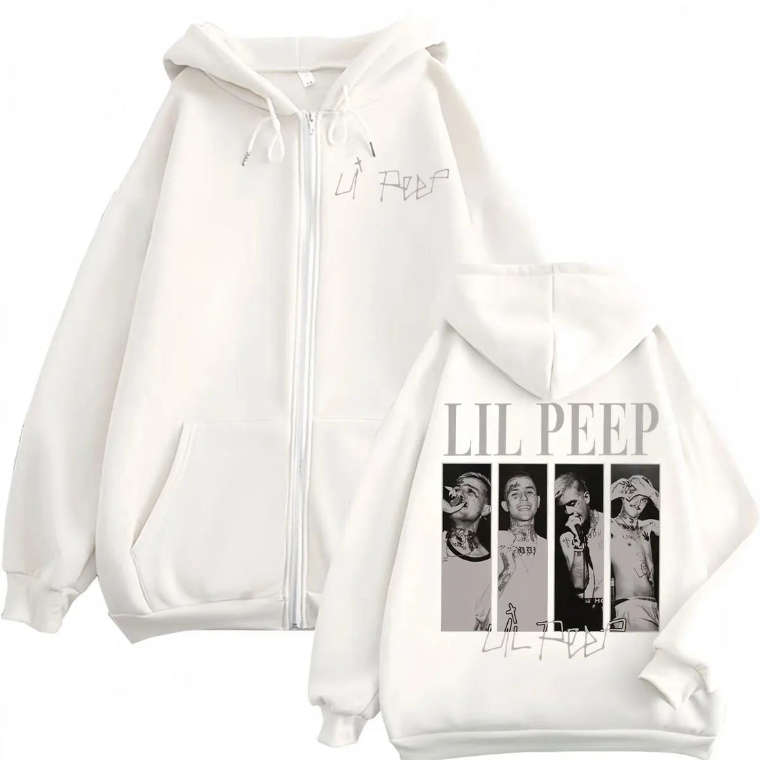 Rapper Lil Peep Merch Zipper Hoodies Hip Hop Vintage Zip Up Hooded Sweatshirts Men Women Clothing High Quality Fashion Pullovers