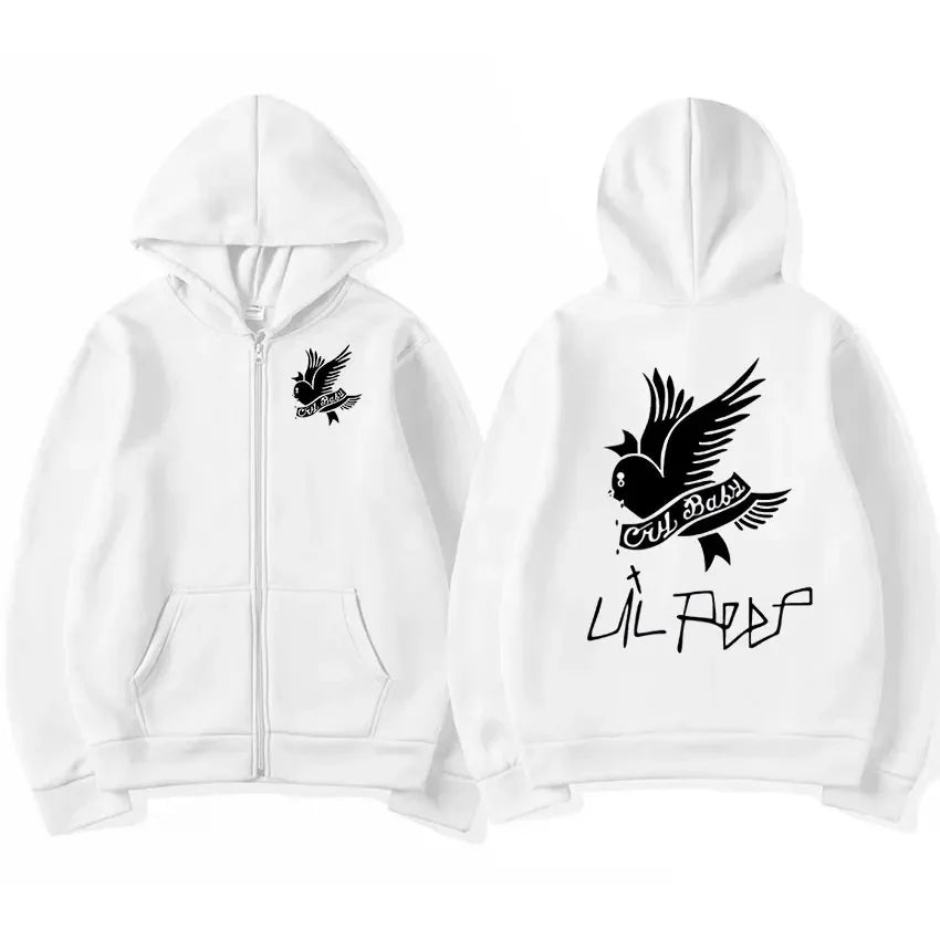 Rapper Lil Peep Graphic Zipper Hoody Men Women Hip Hop Fashion Zip Up Sweatshirt Men Oversized Pullover Hoodie Coats Streetwear