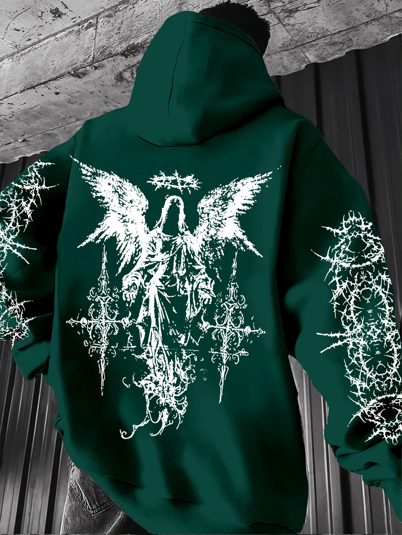 Gothic Style Angel Print Hoodies Men Women Outdoor Street Casual Sport Trend Hip-hop Couple Long-sleeve Autumn Winter Sweatshirt