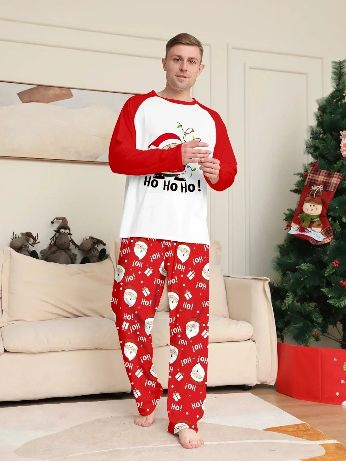 New Christmas Family Look Pajamas Santa Print Mother Father Kids Matching Outfits Cute Loose 2 Pieces Suit Sleepwear Xmas Wear