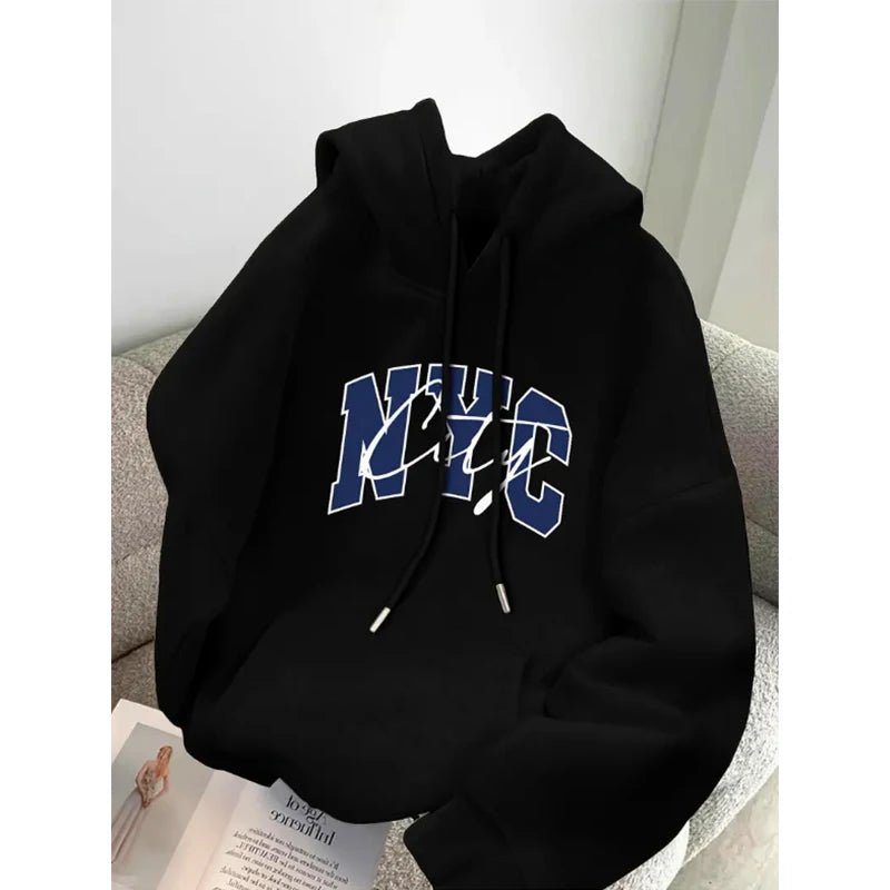 Hoodie Sweatshirt Men's Winter Loose Outerwear Youth New Style Overhead Clothing Male Fashion Spring Autumn