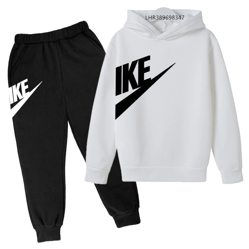 Children 3-12 Years Old Autumn Hoodie Long-sleeved Boys Girls Toddler Sports Coat Top+Pants Stylish Casual Sweatshirt Set