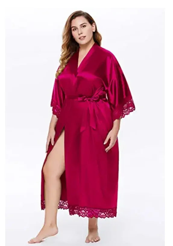 Women's Satin Kimono Bride Sleepwear Bridesmaid Robes Pajamas Bathrobe Nightgown Spa Bridal Robe Dressing Gown