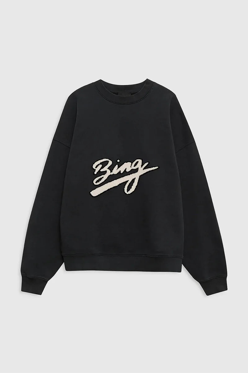 Winter new North American niche AB art word hand cranked special embroidery fleece round neck women's sweatshirt