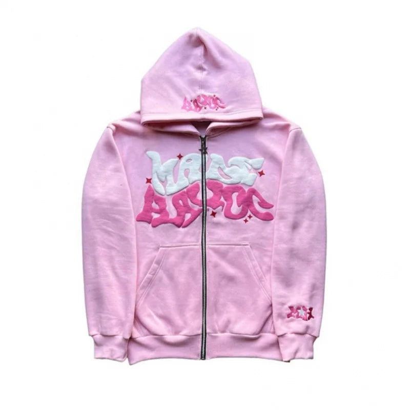 Hoodies Men's Sweatshirt 2026 Street Fashion Gothic Punk Hip-Hop Zipper Print Hooded Sweatshirt Hoodie Sweatshirt Man's Clothing
