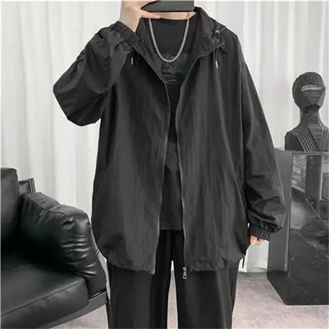 Men's Fashion New Clothing Modest Cover Up Summer Lightweight Breathable Loose Fit Outdoor Office Appropriate Sun Protection