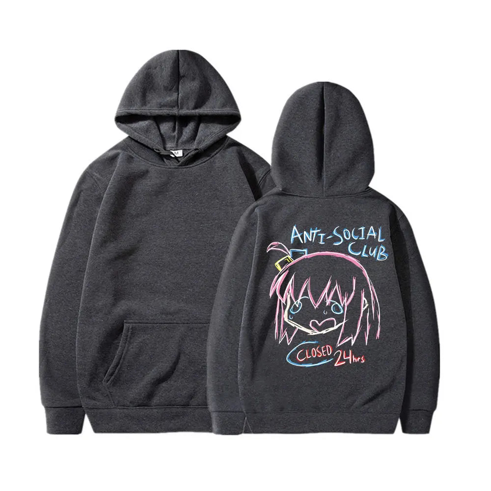 Bocchi The Rock Printing Zipper Hoodie Men Women Casual Personality Hooded Jacket Zip Up Hoodies Sweatshirts