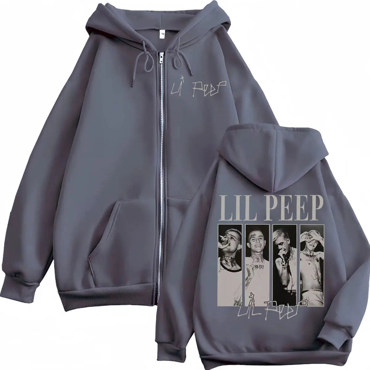Rapper Lil Peep Merch Zipper Hoodies Hip Hop Vintage Zip Up Hooded Sweatshirts Men Women Clothing High Quality Fashion Pullovers